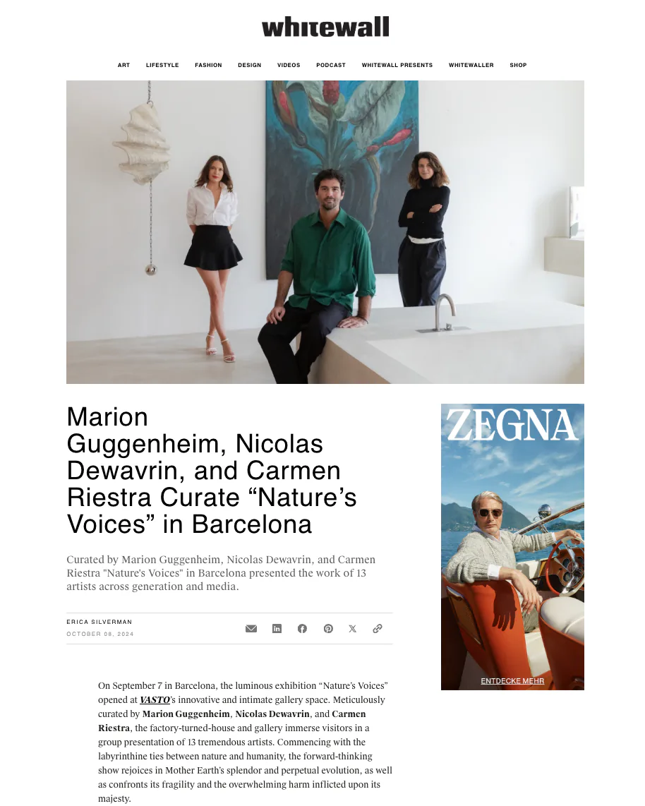Marion Guggenheim, Nicolas Dewavrin and Carmen Riestra Curate “Nature’s Voices” in Barcelona